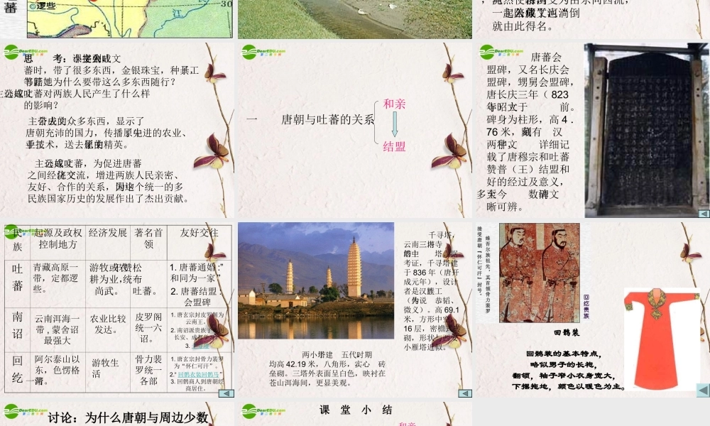 初中历史川教版七年级下册之(唐朝的民族关系)课件 川教版 课件