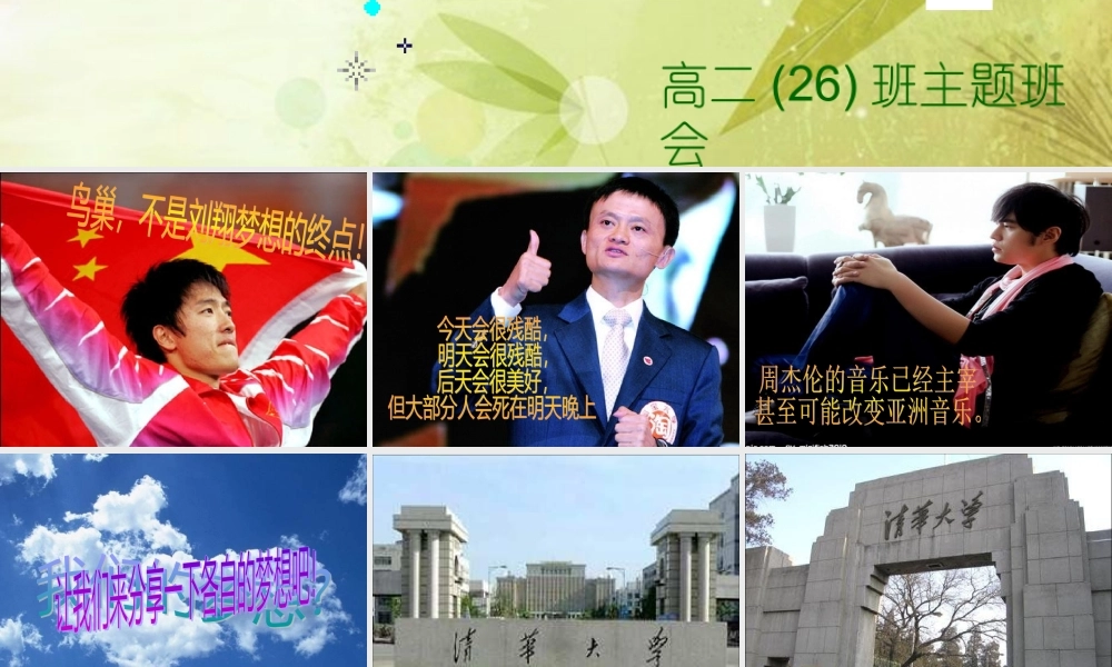 主题班会(高中)_我们的青春_我们的梦想