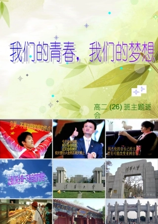 主题班会(高中)_我们的青春_我们的梦想