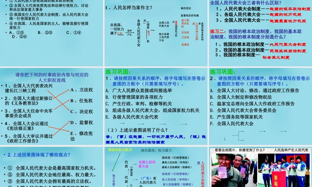 九年级政治全册 61 人民当家作主的法治国家课件1 新人教版 课件