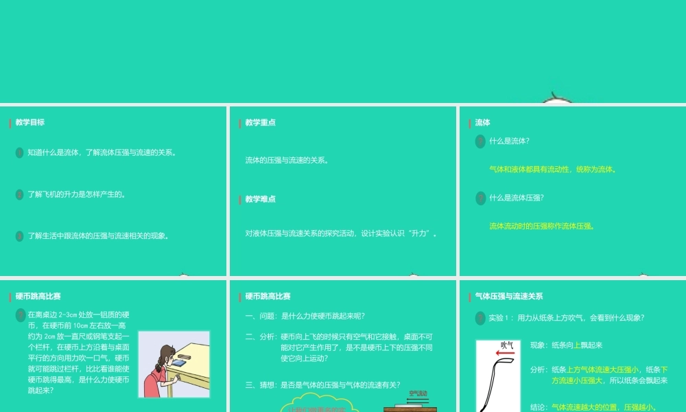 八年级物理下册 9.4流体压强与流速关系课件 (新版)新人教版 课件