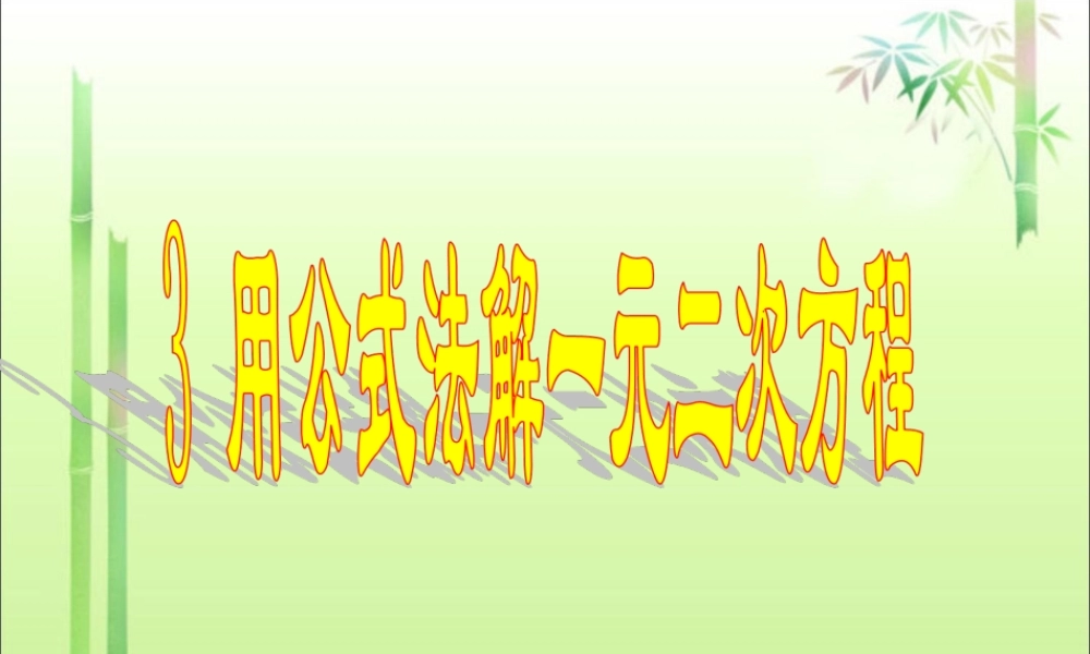 《用公式法求解一元二次方程》课件