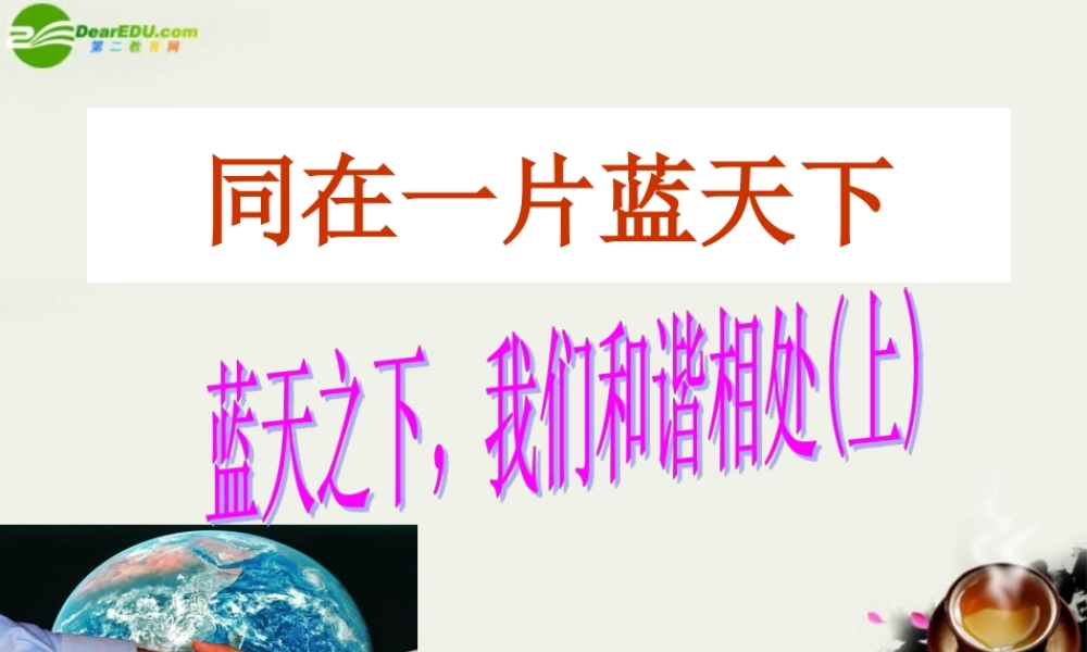 八年级政治上册(同在一片蓝天下)课件1 陕教版 课件