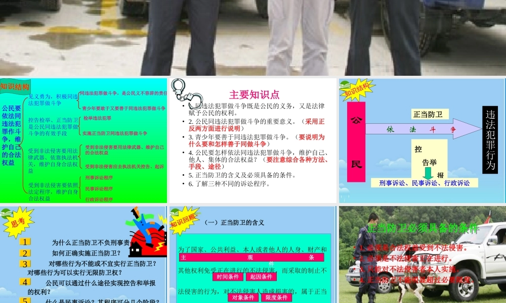 八年级政治下册 公民要依法同违法犯罪作斗争，维护自己的合法权益复习课课件 人教新课标版 课件