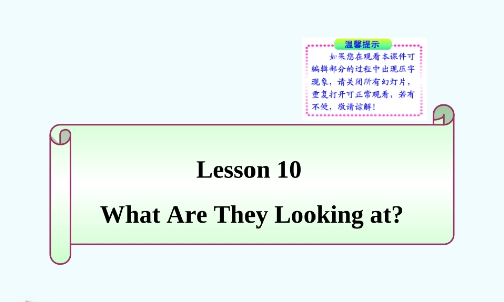 七年级英语下册 Lesson 10(What Are They Looking at )同步授课课件 冀教版 课件