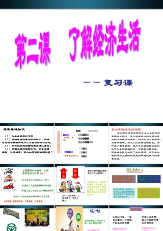 九年级政治 第二课了解经济生活复习课件 北师大版 课件