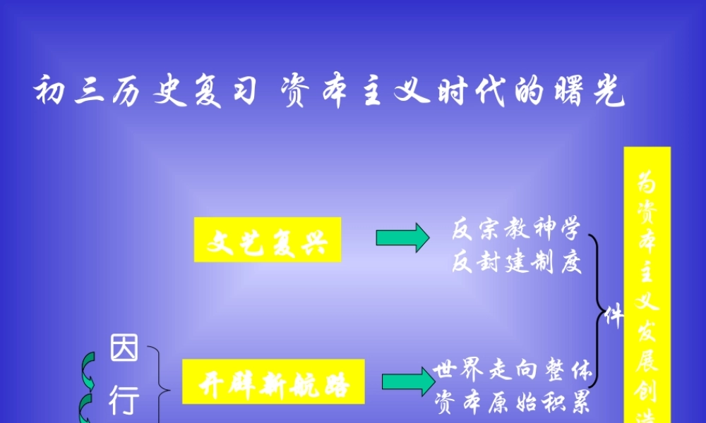 初三历史复习 资本主义时代的曙光 人教版 课件