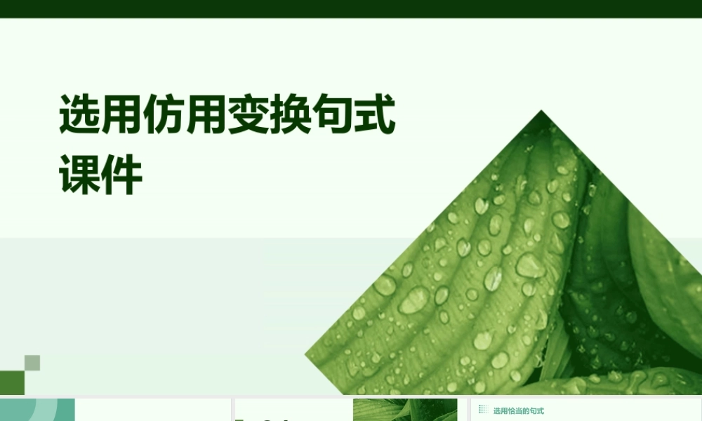 选用仿用变换句式课件