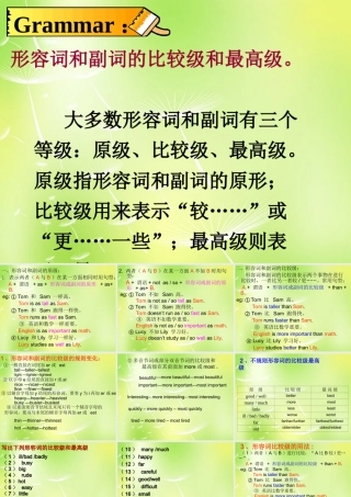 八年级英语上册 形容词和副词比较级和最高级课件 人教新目标版 课件