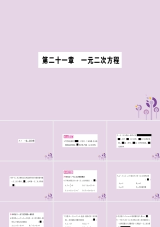 九年级数学上册 第二十一章 一元二次方程 211 一元二次方程作业课件 (新版)新人教版 课件