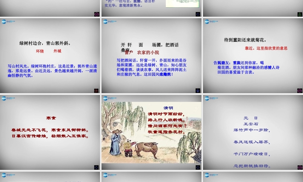 八年级语文下册 第四单元 过故人庄课件 (新版)北师大版 课件