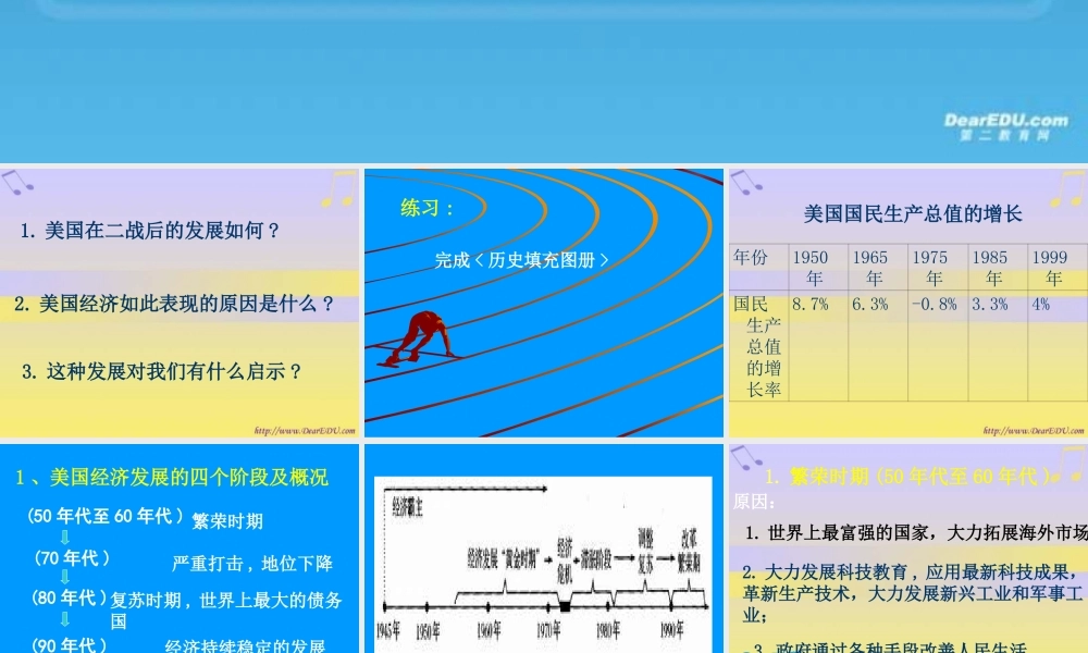 初三历史美国经济的发展 新课标 人教版 课件