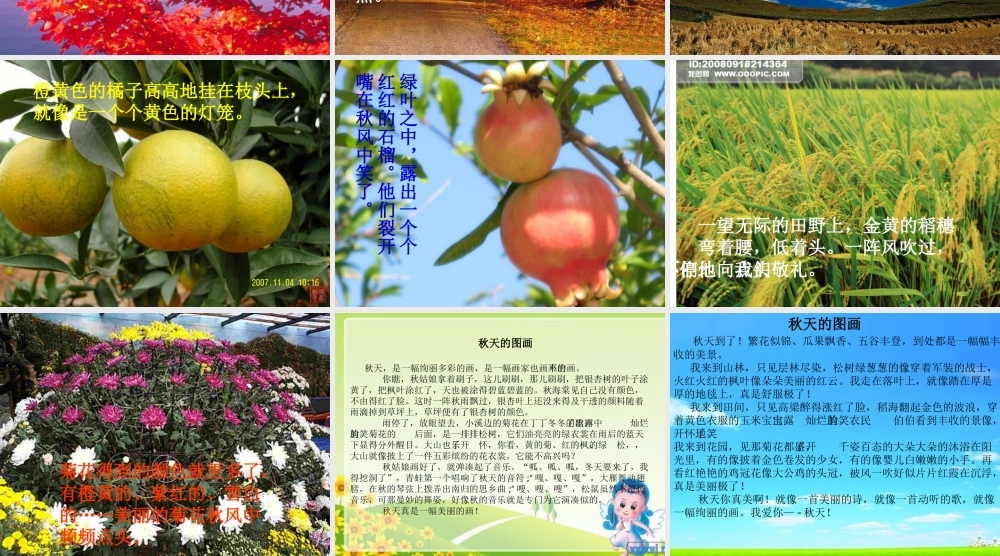 人教版三年级语文上册语文园地三的习作《秋天的图画》课件