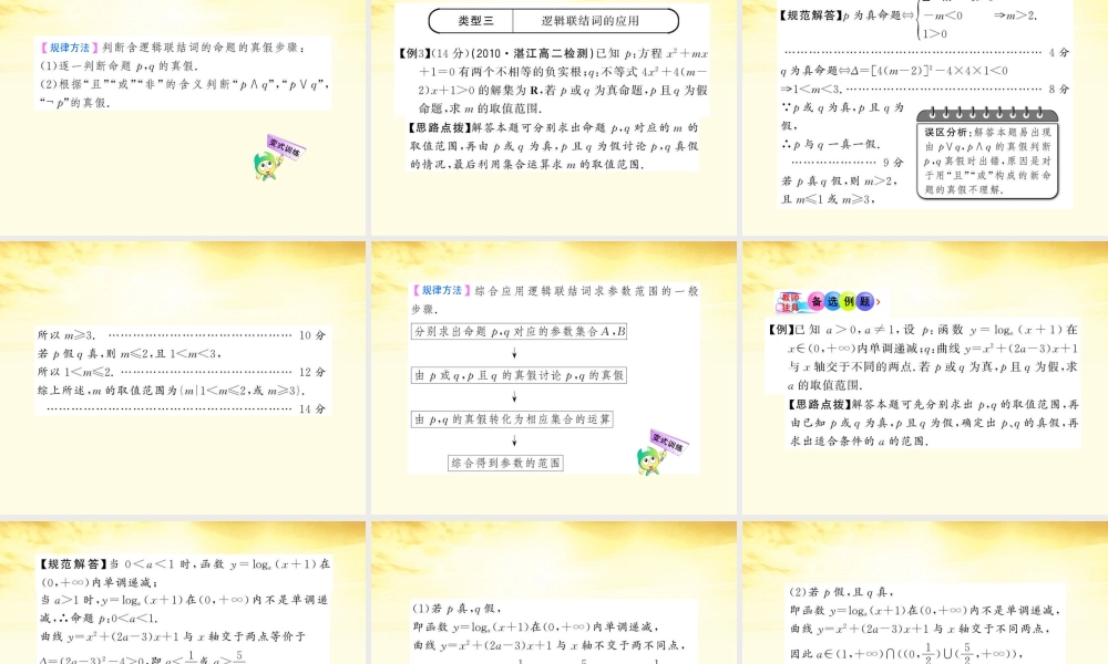 数学 1.2 简单的逻辑连结词课件 苏教版选修1-1  课件