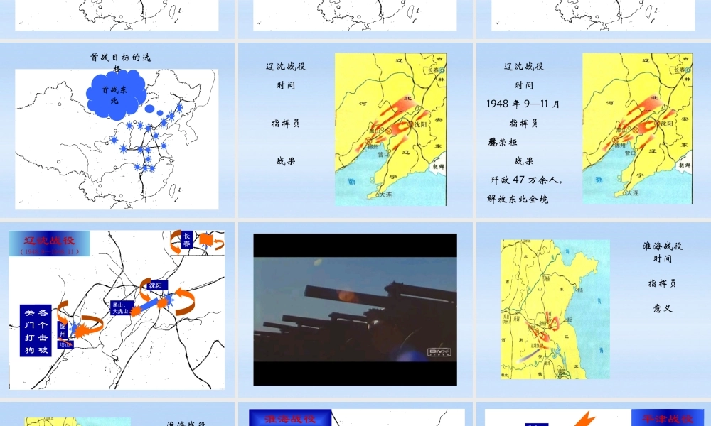 八年级历史上册 第五单元第18课战略大决战课件 人教新课标版 课件
