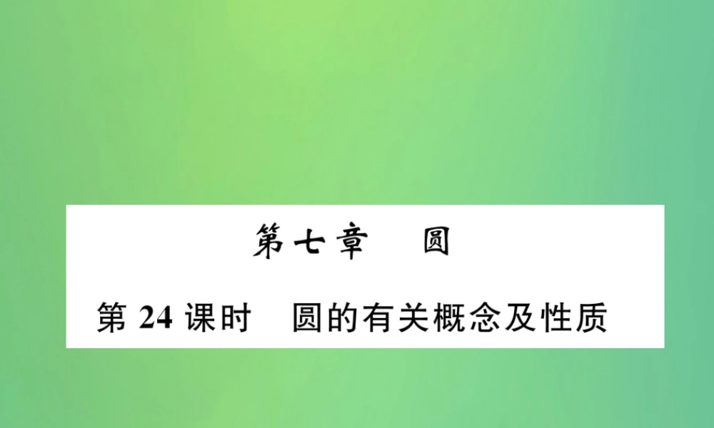 中考数学复习 第7章 圆 第24课时 圆的有关概念及性质(精讲)课件