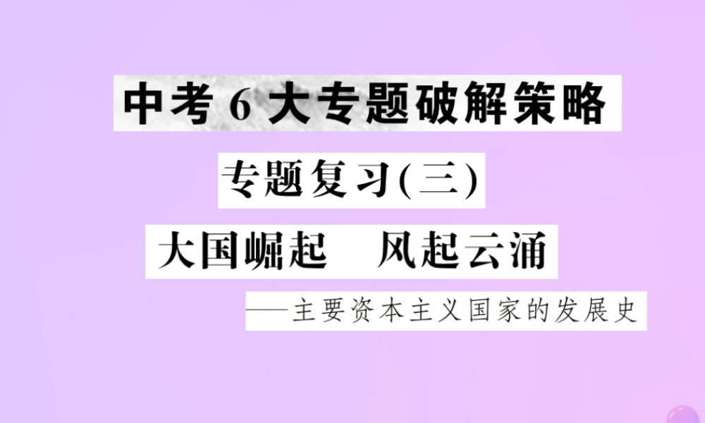 中考历史复习 专题复习(三)大国崛起 风起云涌课件