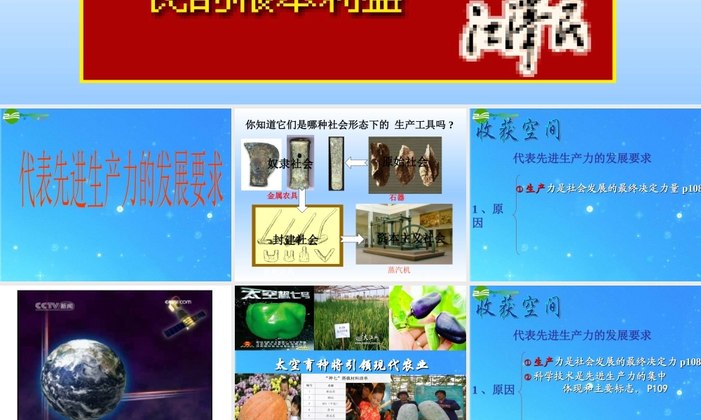 九年级政治 第三节 三个代表 课件2 教科版 课件