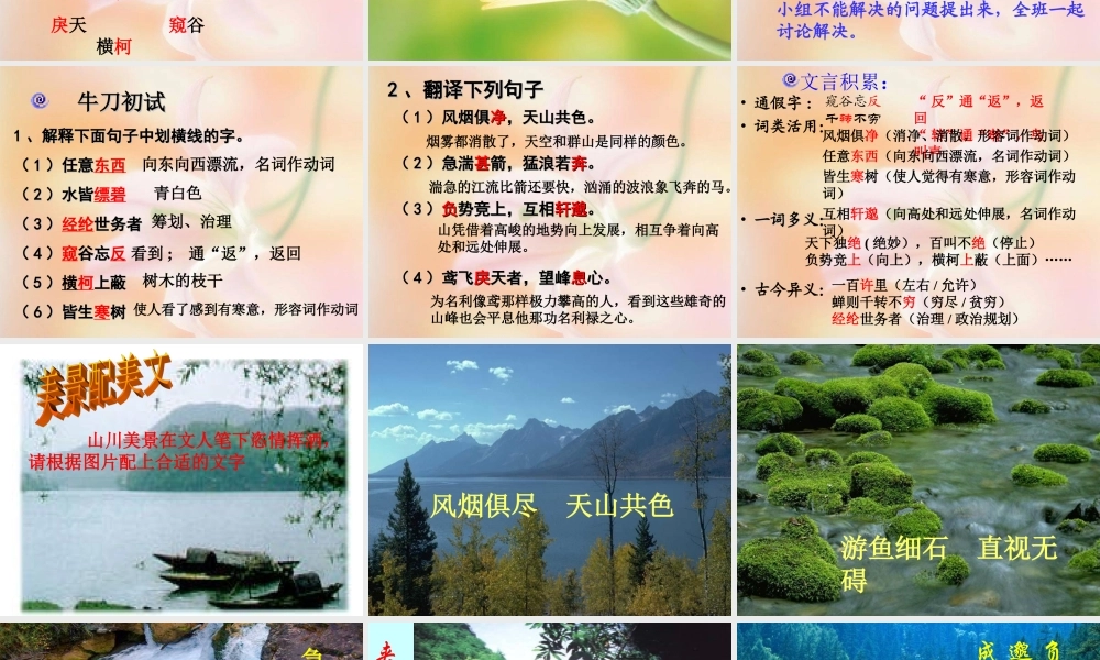 八年级语文下册第五单元之(与朱元思书)课件 人教新课标版 课件