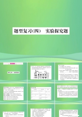 中考化学总复习 中考6大题型轻松搞定 题型复习(四)实验探究题之四 实质性探究课件