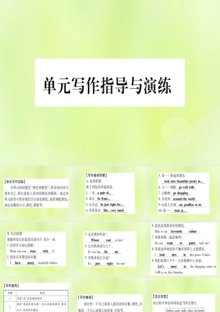 七年级英语上册 Unit 2 Colours and Clothes写作指导与演练课件 (新版)冀教版 课件