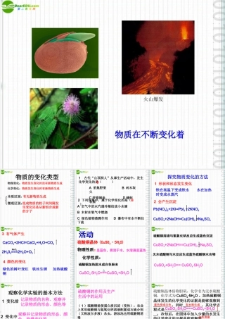 九年级科学上册 第一节 物质的变化课件  浙教版 课件