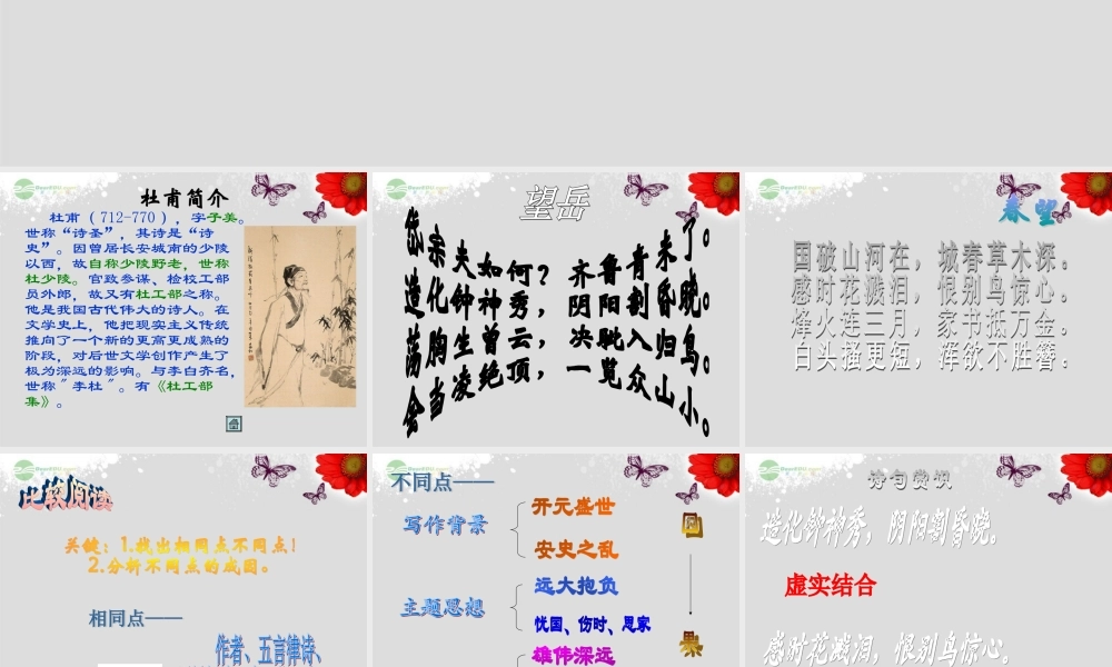 天津市高一语文(杜甫诗三首)课件