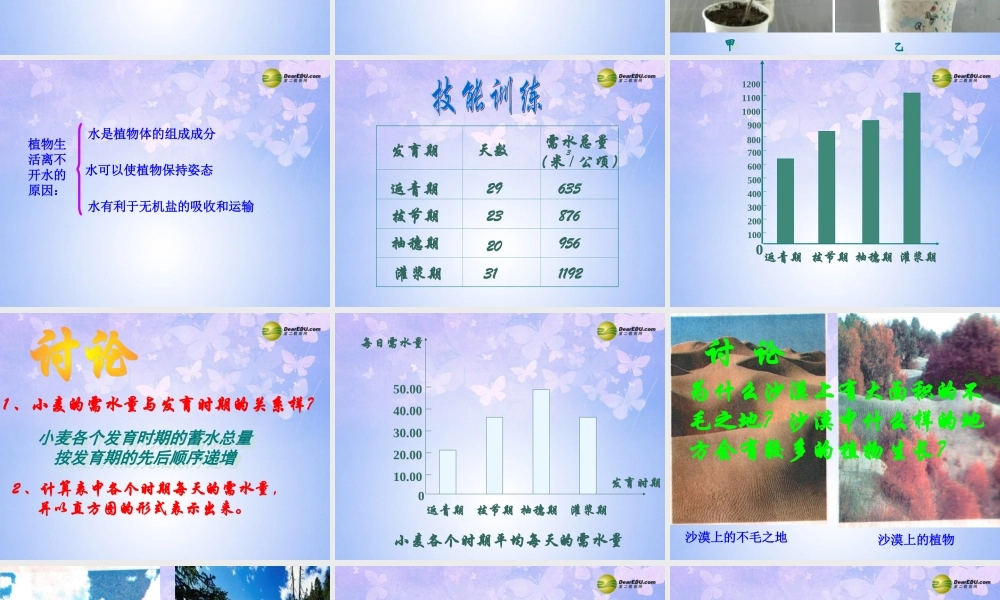 中学七年级生物上册 绿色植物的生活需要水课件 鲁科版 课件