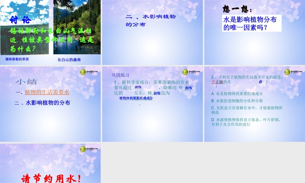 中学七年级生物上册 绿色植物的生活需要水课件 鲁科版 课件
