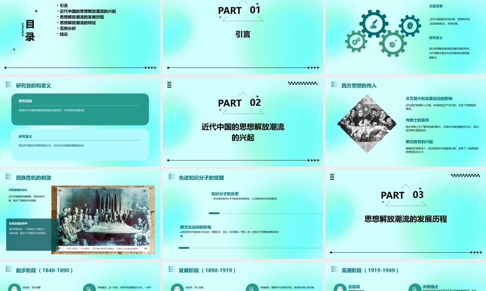 近代中国的思想解放潮流思想发展历程及特征范例课件