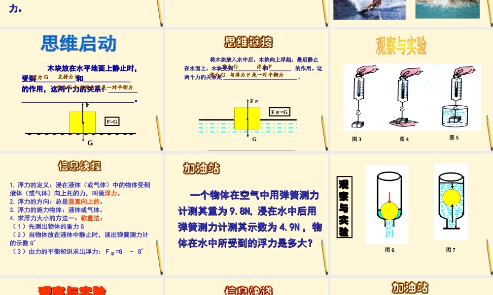 八年级物理下册 8.5(探究影响浮力大小的因素)课件 北师大版 课件