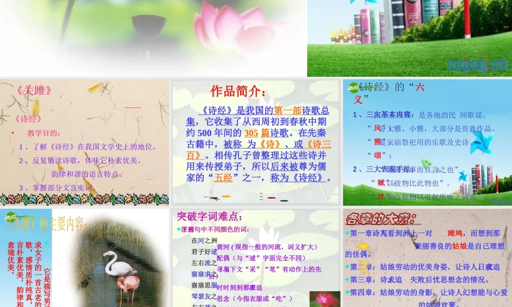 九年级语文下册(关雎)教学课件 人教新课标版 课件