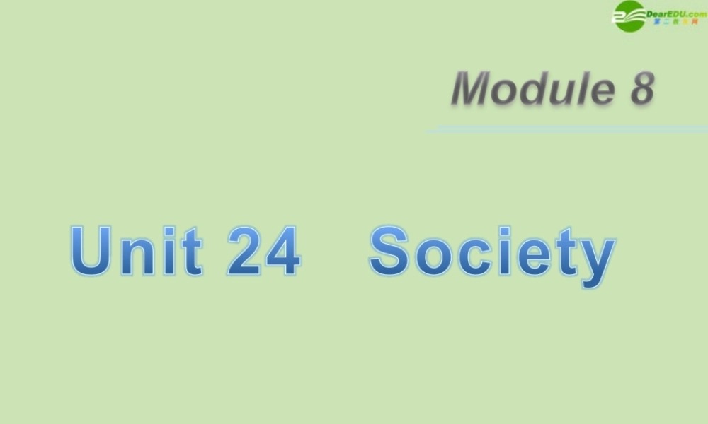 广东省高三英语第一轮总复习 Module8 Unit24 Society(2)课件 北师大版 新课标 课件