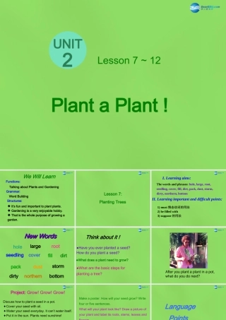 八年级英语下册 Unit 2 lesson 7 Planting Trees课件 (新版)冀教版 课件