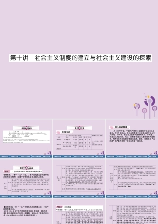 中考历史总复习 第一编 教材知识速查篇 模块二 中国现代史 第10讲 社会主义制度的建立与社会主义建设的探索(精讲)课件