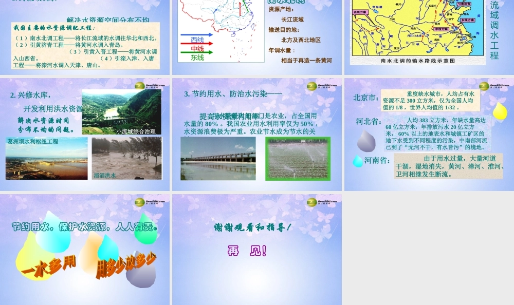 八年级地理上册 第三章 第三节 水资源(第1课时)课件 新人教版 课件