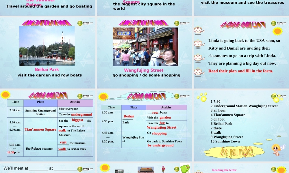 八年级英语上册 Unit 3 A day out Task课件 牛津版 课件