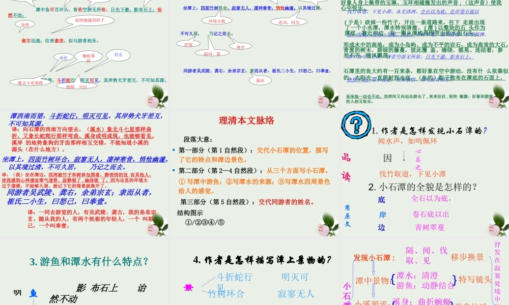 八年级语文下册 (小石潭记)教学课件 河大版 课件