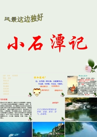 八年级语文下册 (小石潭记)教学课件 河大版 课件