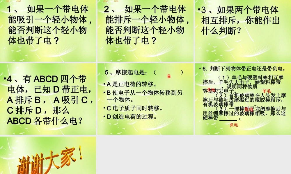 九年级物理上册 31 电现象课件 (新版)教科版 课件