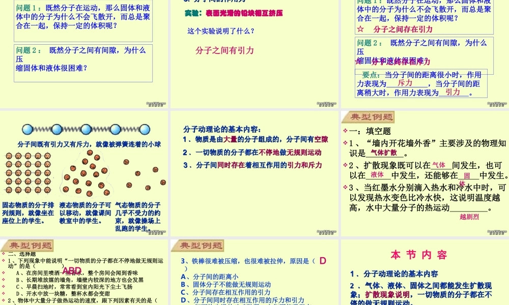 分子热运动九年级物理课件示例 课件