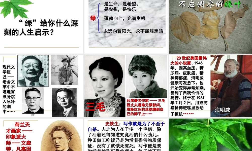 《囚绿记》课件3课堂