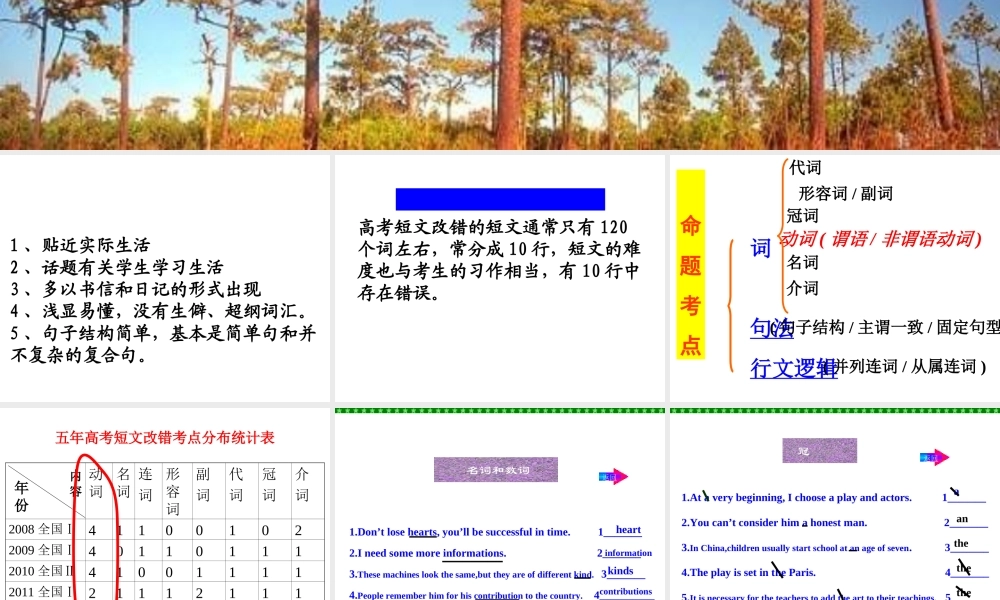 高二英语期末复习--短文改错专项训练