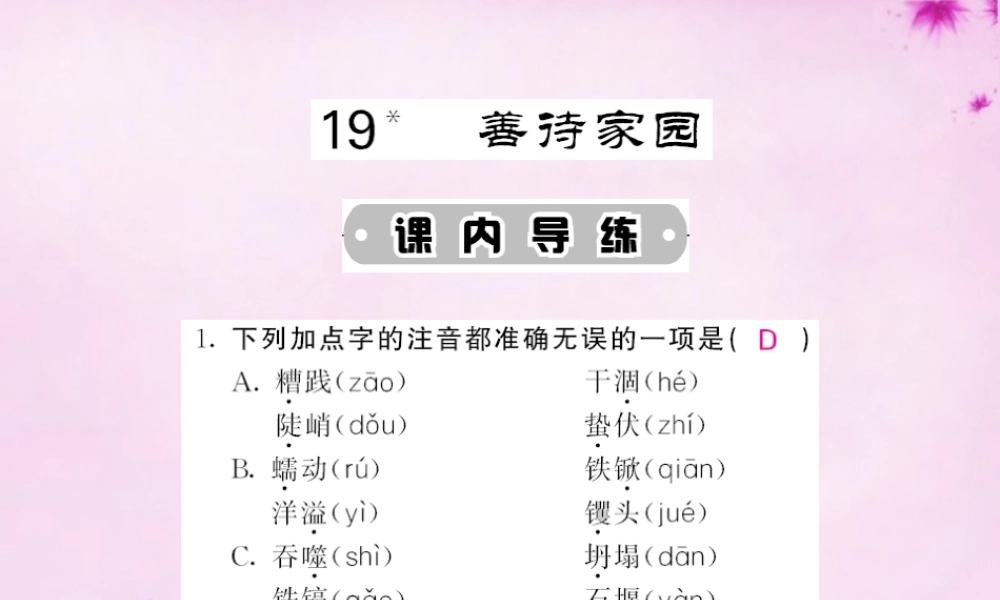 九年级语文下册 19 善待家园课件 语文版 课件