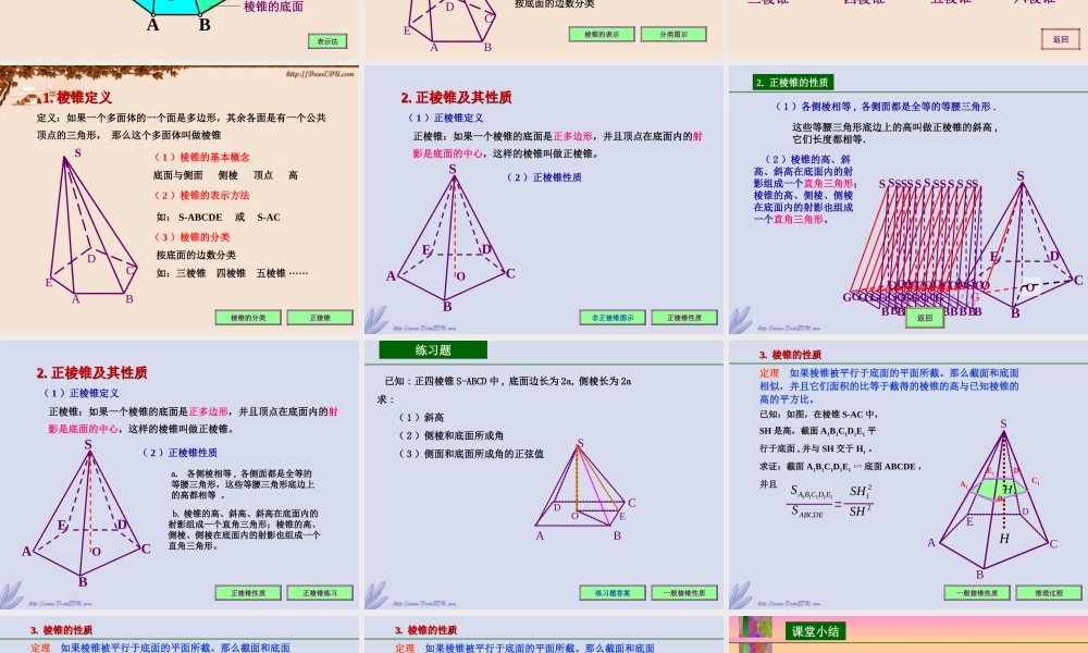 人教版高二数学下学期棱锥 课件