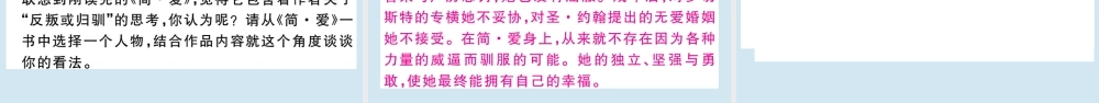 九年级语文下册 第六单元 名著导读(简 爱)作业课件 新人教版 课件