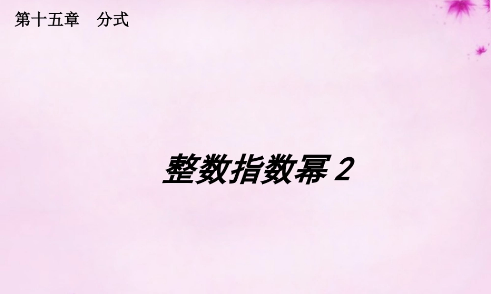 八年级数学上册 第47课时 整数指数幂课件2 (新版)新人教版 课件