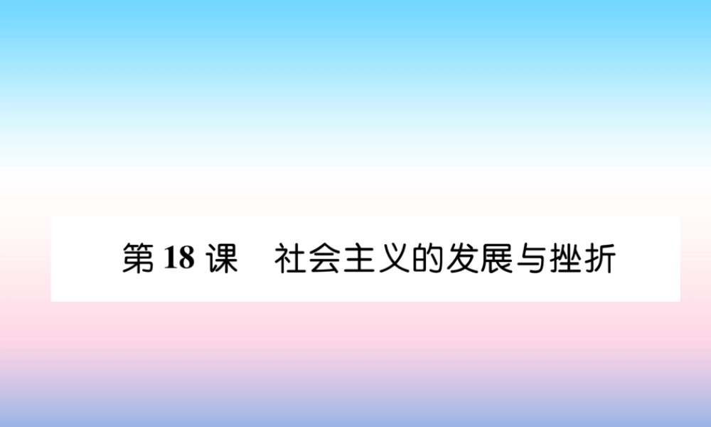 九年级历史下册 第5单元 冷战和美苏对峙的世界 第18课 社会主义的发展与挫折易错点拨课件 新人教版 课件