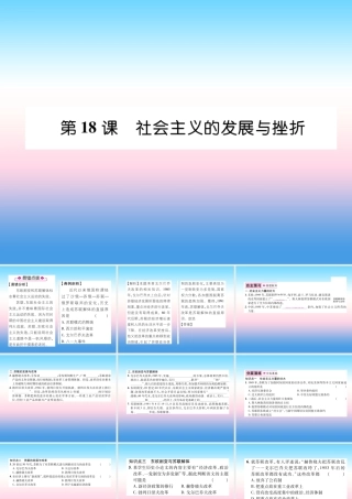 九年级历史下册 第5单元 冷战和美苏对峙的世界 第18课 社会主义的发展与挫折易错点拨课件 新人教版 课件