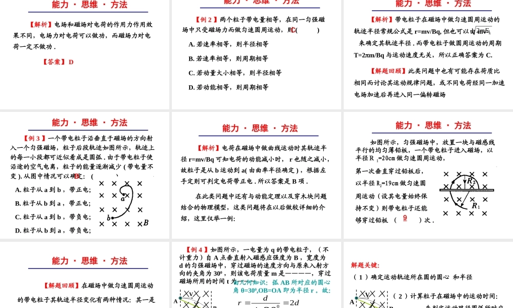 磁场对运动电荷的作用力复习